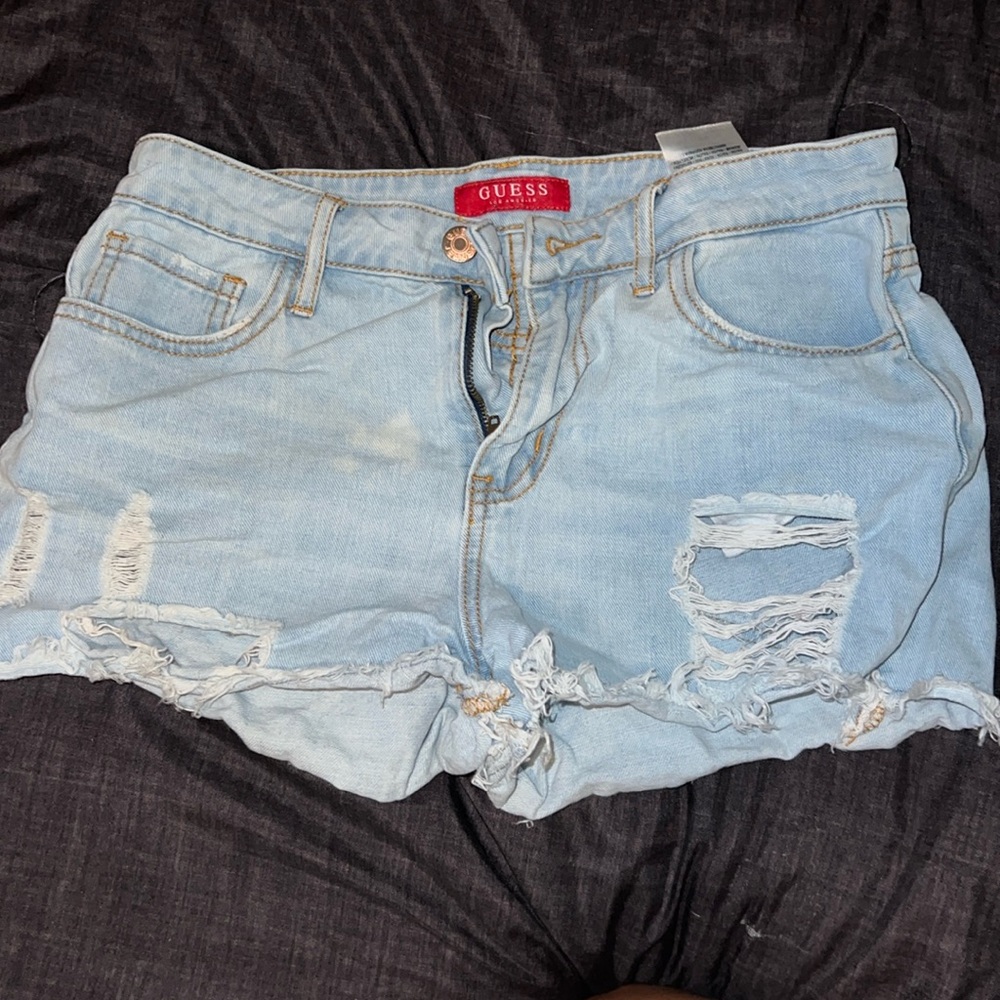 Guess light washed blue Jean shorts